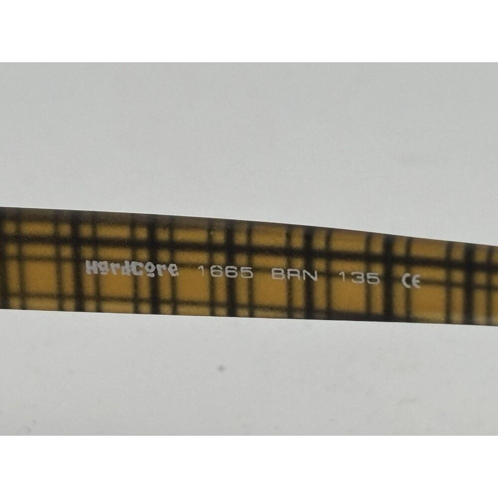Hardcore Eyewear 1665 BRN 51-15-135 Yellow Plaid Eyeglass Frames - Picture 4 of 7